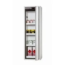 Sicherheitsschrank Typ 90 asecos S-PHOENIX Vol.2-90, Falttür mit Schliess-Automatik, Anschlag rechts, Front Lichtgrau, B 596 x T 616 x H 1968 mm