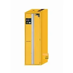 Sicherheitsschrank Typ 90 asecos S-PHOENIX Vol.2-90, Falttür mit Schliess-Automatik, Anschlag rechts, Front Sicherheitsgelb, B 596 x T 749 x H 1968 mm