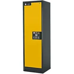 Sicherheitsschrank Typ 90, B 600 mm, Tür links, 6 Auszüge, sicherheitsgelb