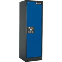 Sicherheitsschrank Typ 90, B 600 mm, Tür rechts, 4 Auszüge, enzianblau