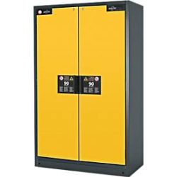 Sicherheitsschrank Typ 90, B 1200 mm, 4 Auszüge, sicherheitsgelb