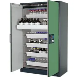 Sicherheitsschrank Typ 90, B 1200 mm, 6 Auszüge, resedagrün