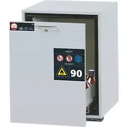 Sicherheitsunterbauschrank Typ 90 asecos UB-S-90, Schublade, Front Lichtgrau, B 593 x T 600 x H 800 mm