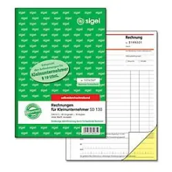 sigel® Rechnung SD130 für Kleinunternehmer, ohne MWSt-Ausweis, fortlfd. Nummer
