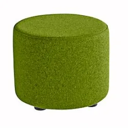 Sitzhocker TAPA Round, Sperrholz, gepolstert, Schurwolle-Bezug, grün