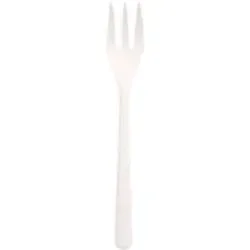 Snackgabeln Papstar, Mehrweg, besonders stabil, spülmaschinengeeignet, L 130 mm, Bio-PP, weiss, 50 Stück
