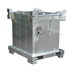 Sonderabfall-Behälter BAUER SAP 800-1, Stahlblech, feuerverzinkt, stapelbar, B 1200 x T 1000 x H 1235 mm
