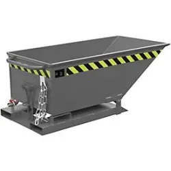 Bauer® Späne-Kippmulde, niedrige Mulde, lackiert, Volumen 0,25 m³, RAL 7005 mausgrau