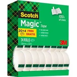 SCOTCH Magic Tape 810 19mmx33m 8-1933R24 invisible, 20+4, 24 Stk.