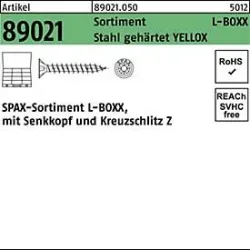 SPAX Schraubensortiment R 8902, L-BOXX YELLOX, Senkkopf Kreuzschlitz Z, Stahl gehärtet, 1 Stück