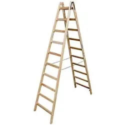 Sprossen-Doppelleiter, Holz, 2 x 10 Sprossen