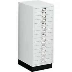 SSI Schubladenschrank DIN A3, 15 Schübe, 940 mm hoch, lichtgrau
