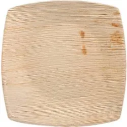 Teller Papstar QUADRATO Pure, Einweg, quadratisch, L 200 x B 200 mm, wasser- & hitzebeständig, kompostierbar, Palmblatt, natur, 25 Stück