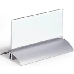 DURABLE Tischnamensschild 8201 Transparent, Silber Acryl, Aluminium 15 x 6,1 cm 2 Stück