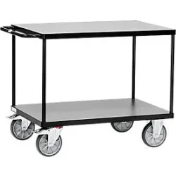 fetra® Schwerer Tisch- und Montagewagen, 2 Etagen à 700 x 1.000 mm, anthrazitgrau