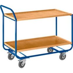 Tischwagen m. Holzrand, L 775 x B 475 mm, 2 Etagen
