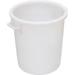 Tonne, mit Griffen, 35 l, Ø 390 x H 410 mm, lebensmittelecht, temperaturbeständig, stapelbar, recycelbares HDPE, weiss