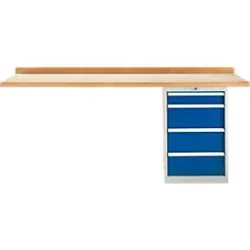 TOP-Werkbank, Werkbankschrank, 4 Schübe, Anbaueinheit, 2000 mm breit
