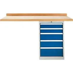 TOP-Werkbank, Werkbankschrank, 5 Schübe, Anbaueinheit, 1500 mm breit