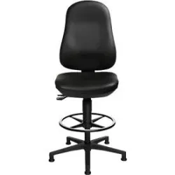 TOPSTAR Bürostuhl POINT 70 Counter, Fussring & Bodengleiter, Höhen- und neigungsverstellbar, Permanentkontakt, Lendenwirbelunterstützung, Kunstleder, schwarz