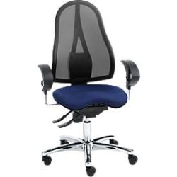 Topstar Bürostuhl SITNESS 15, Permanentkontakt, mit Armlehnen, Netzrücken, Fitness-Orthositz, schwarz/blau