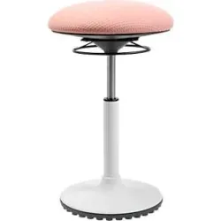 Topstar Sitz-/Stehhocker BBT-Coach, Sitzfläche drehbar, Standfuss aus thermoplastischem Polyurethan (TPU), Sitzhöhe 520-720 mm, rosa/weiss
