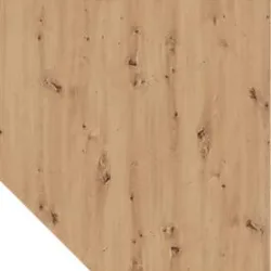 Trapezplatte Breno, Verbindungsplatte für Schreibtische Breno, mit Stützfuss, L 1200 x B 1200 mm, Spanplatte, Asteiche/Silber