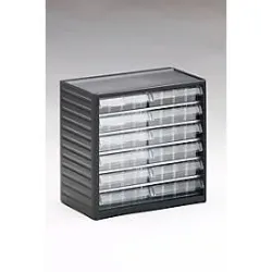 Treston Kleinteilemagazin 292-2 , inklusive 12 glasklaren Schubladen L-02, BxTxH 310x180x290 mm