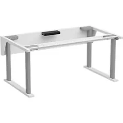 Treston QuatreX Gestell, elektrisch verstellbar, bis 300 kg, B 1825 x T 900 mm, lichtgrau RAL 7035