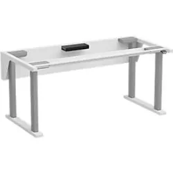 Treston QuatreX Gestell, elektrisch verstellbar, bis 300 kg, B 1225 x T 750 mm, lichtgrau RAL 7035
