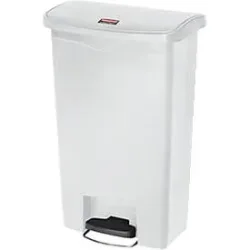Tretabfalleimer Slim Jim®, Kunststoff, Fassungsvermögen 50 Liter, weiss