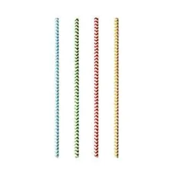 Trinkhalme Papstar Zig-Zag, Einweg, L 200 x Ø 6 mm, aus FSC®-zertifiziertem Papier, farbsortiert, 100 Stück