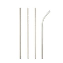 Trinkhalme Papstar Pure, Einweg, L 200 x Ø 6 mm, flexibel bieg- & knickbar, aus FSC®-zertifiziertem Papier, weiss, 100 Stück