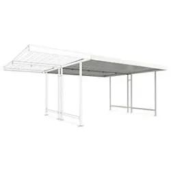 Überdachungssystem Modell Leipzig, doppelseitig, Anbaueinheit, B 4300 mm, grauweiss