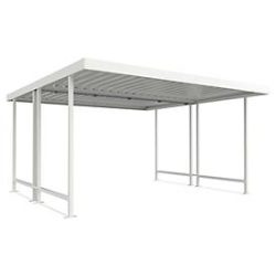 Überdachungssystem Modell Leipzig, doppelseitig, Grundeinheit, B 4300 mm, grauweiss