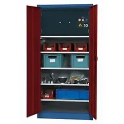 Umweltschrank  asecos E-CLASSIC-MF, Flügeltüren, Front Purpurrot, B 950 x T 500 x H 1950 mm