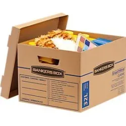 Umzugsbox SmoothMove, 2-lagige Wellenpappe, abnehmbarer Deckel, Beschriftungsfeld, H 260 x B 325 x T 375 mm, 32 L, 10 Stück
