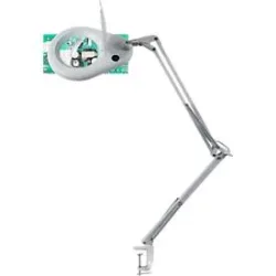 Unilux LED-Lupenleuchte ZOOM, 175 % Vergrösserung, 6 W LED, Doppelgelenkarm, weiss