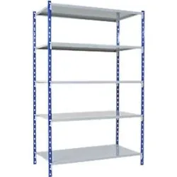 Universal-Steckregal, Grundfeld, 5 Stahlblechböden, Traglast 125 kg, B 1250 x H 2000 x T 300 mm