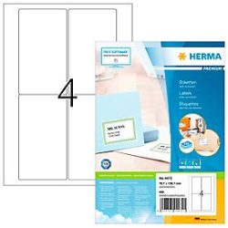 HERMA Etiketten PREMIUM 78.7x139.7mm 4472 weiss,perm. 400 St./100 Bl.