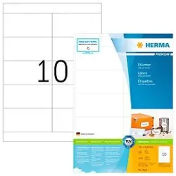 HERMA -  Etiketten Premium 105x50,8mm 4629 weiss 2000 Stück, One Size
