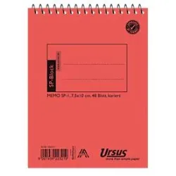 Ursus Style Notizbuch Spezial Kariert Spiralbindung Pressspan Orange Nicht perforiert 96 Seiten 48 Blatt