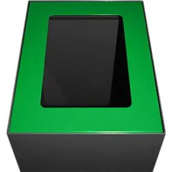 V-Part Deckel für modulares Abfalltrennsystem 60 L, pulverbeschichteter Stahl, B 255 x T 330 x H 20 mm, grün