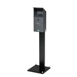 VAR Wandascher EZS 1, Inhalt 3,7 l, Stahl-Inneneimer, Gewicht 3,5 kg, mit Standfuss, eisenglimmer beschichtet