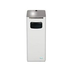 VAR® Wertstoffsammler WSG 25R, für den Aussenbereich, mit 3 Einwurföffnungen, Volumen 22 Liter, lichtgrau