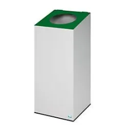 VAR® Wertstoffsammler WSG 38, mit Klemmring und runder Einwurföffnung, lichtgrau, smaragdgrün