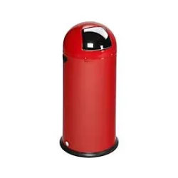 VAR Abfallsammler, 52 L, Stahl-Inneneimer, Metallgriff, rot