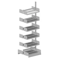Variabo Freiarmregal, Anbaufeld, doppelseitig, 250 mm Fachtiefe, 750 x 2500 mm