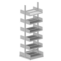 Variabo Freiarmregal, Grundfeld, doppelseitig, 300 mm Fachtiefe, 750 x 2500 mm