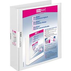 VELOFLEX Ringbuch VELODUR, DIN A4, 4-Ring-Mechanik, Rückenbreite 60 mm, weiss